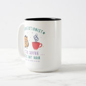 Purrfectionist Coffee Cat Lover Funny Quote ツートーンマグカップ (正面左)