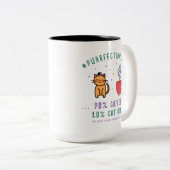 Purrfectionist Coffee Cat Lover Funny Quote ツートーンマグカップ (正面右)