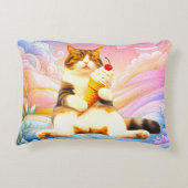 Purrfectly Asleep – Cat Holding Ice Cream Cone アクセントクッション (裏面)