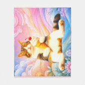 Purrfectly Asleep – Cat Holding Ice Cream Cone フリースブランケット (正面)