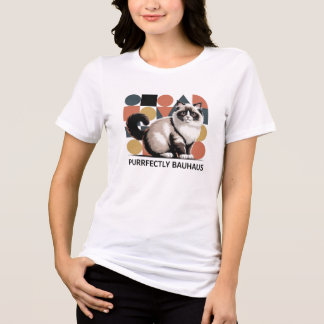 Purrfectly Bauhaus Ragdoll Cat Modern Art T-Shirt トライブレンドＴシャツ