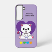 Purrfectly Caffeinated Coffee Cat Case Samsung Galaxyケース (裏面)