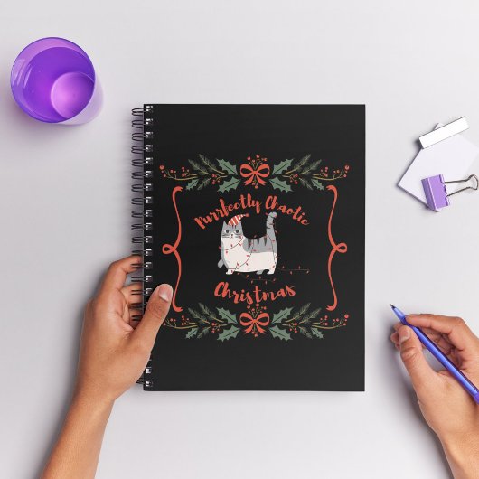 Purrfectly Chaotic Christmas Funny Holiday Cat  ノートブック