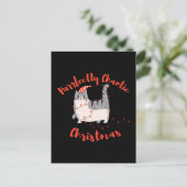 Purrfectly Chaotic Christmas Funny Holiday Cat  ポストカード (スタンド正面)