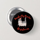 Purrfectly Chaotic Christmas Funny Holiday Cat  缶バッジ (正面&裏面)