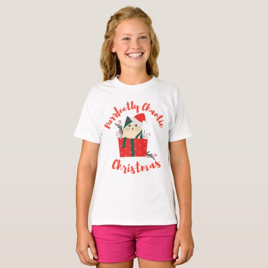 Purrfectly Chaotic Christmas Funny Holiday Cat  Tシャツ (正面フル)