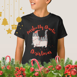 Purrfectly Chaotic Christmas Funny Holiday Cat  Tシャツ