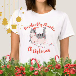 Purrfectly Chaotic Christmas Funny Holiday Cat  Tシャツ