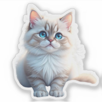 “Purrfectly Cute – Funny Cat Sticker” シール