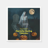 Purrfectly Haunting Halloween スタンダードカクテルナプキン (正面)