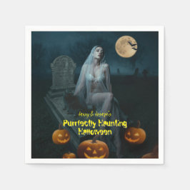 Purrfectly Haunting Halloween スタンダードカクテルナプキン