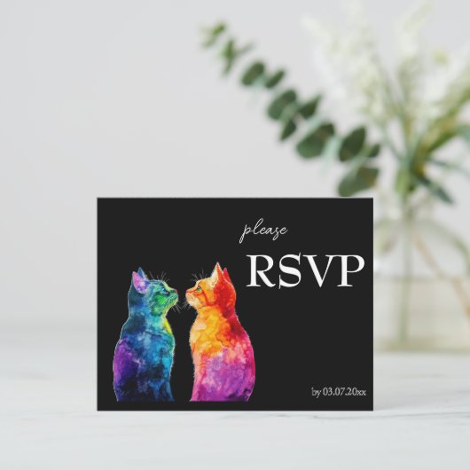 🌈  Purrfectly Yours: A Rainbow Love  budget 出欠カード (スタンド正面)