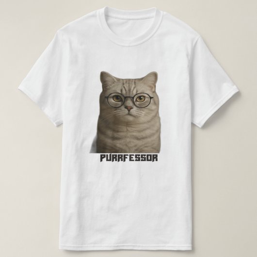 Purrfessor Tシャツ (デザイン正面)