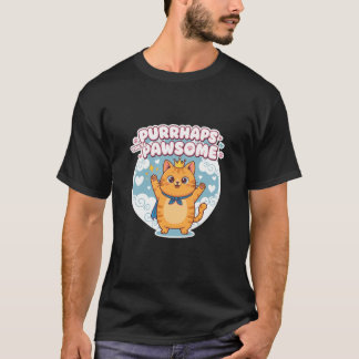 Purrhaps You're Pawsome Cute Cat Kawai Feline Love Tシャツ