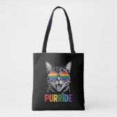 Purride猫 ゲイ レズビアン レインボー LGBTQ+ 応援 Pride トートバッグ (正面)