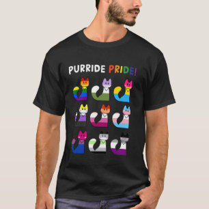 Purride プライド 猫 LGBT ゲイ プライド マンス かわいい ペット レインボー Tシャツ