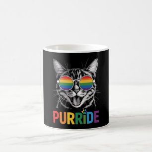 Purride 猫 ゲイ レズビアン レインボー LGBTQ アライ プライド コーヒーマグカップ