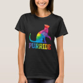 Purride Cat Pride Month Gay Rights Rainbow Cat Tシャツ (正面)