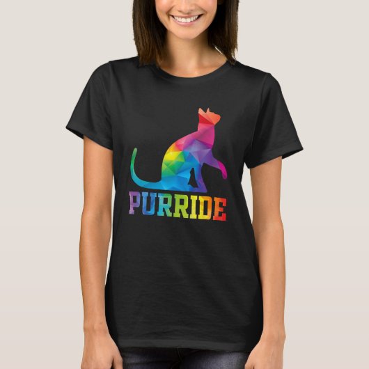 Purride Cat  Pride Month Gay Rights Rainbow Cat Tシャツ (正面)