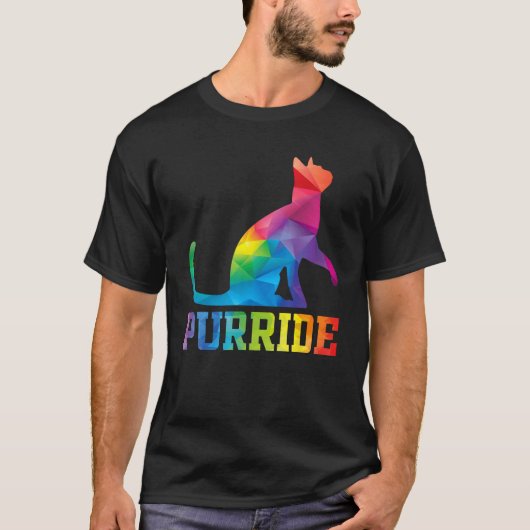 Purride Cat  Pride Month Gay Rights Rainbow Cat Tシャツ (正面)