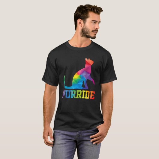 Purride Cat  Pride Month Gay Rights Rainbow Cat Tシャツ (正面フル)