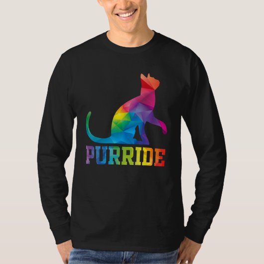 Purride Cat  Pride Month Gay Rights Rainbow Cat Tシャツ (正面)