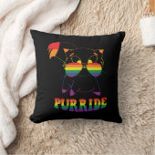 Purride | Cute Gay Cat | Lesbian | Rainbow クッション (ブランケット)