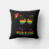 Purride | Cute Gay Cat | Lesbian | Rainbow クッション (裏面)