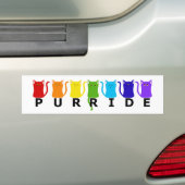 PURRide PRIDE Cats バンパーステッカー (車上)