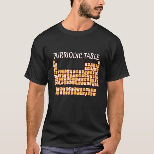 Purriodicテーブルキュート猫PeriodicテーブルプンメンWo Tシャツ (正面)