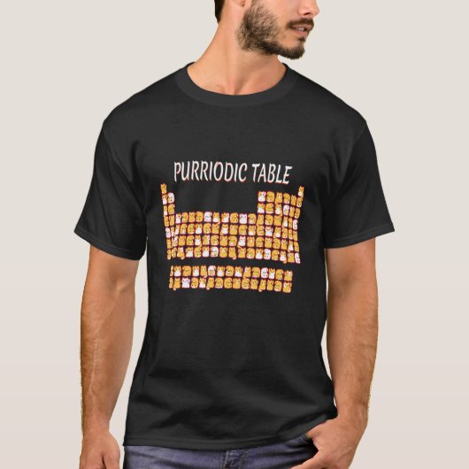Purriodicテーブルキュート猫PeriodicテーブルプンメンWo Tシャツ (正面)