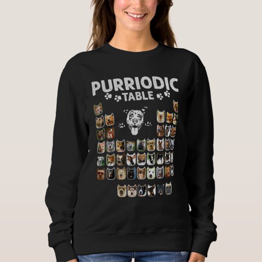 Purriodic Table Periodic Elements Dog Chemistry Ch スウェットシャツ (正面)