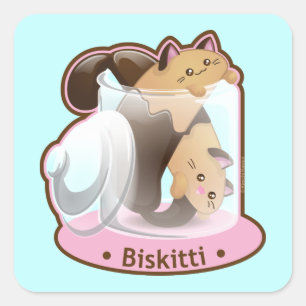 Purrista Pawfee: Biscotti猫 スクエアシール