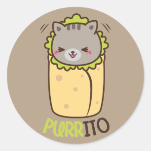 Purritoの子猫猫のブリトー ラウンドシール