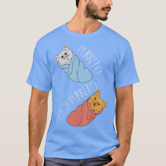 PURRITO BURRITO CA、食おもしろい猫好き Tシャツ