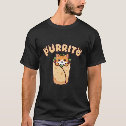 Purrito Funny Cat Lover T-Shirt Tシャツ (正面)