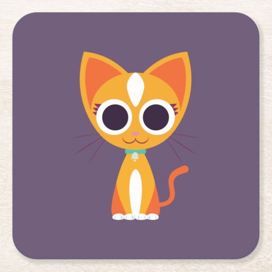 Purrl猫 スクエアペーパーコースター (正面)