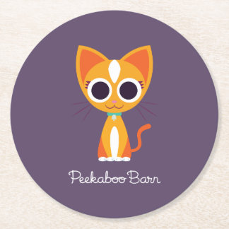 Purrl猫 ラウンドペーパーコースター