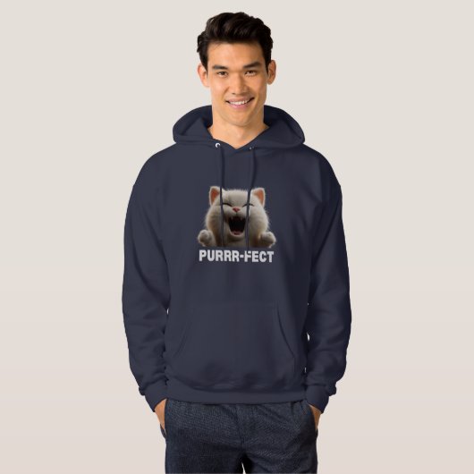 PURRR-FECT Hilarious Laughing Cat Meme T Shirt パーカ (正面フル)