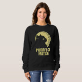 Purrrfect Match Cat Mom Couples Cat Dad  Anniversa スウェットシャツ (正面フル)