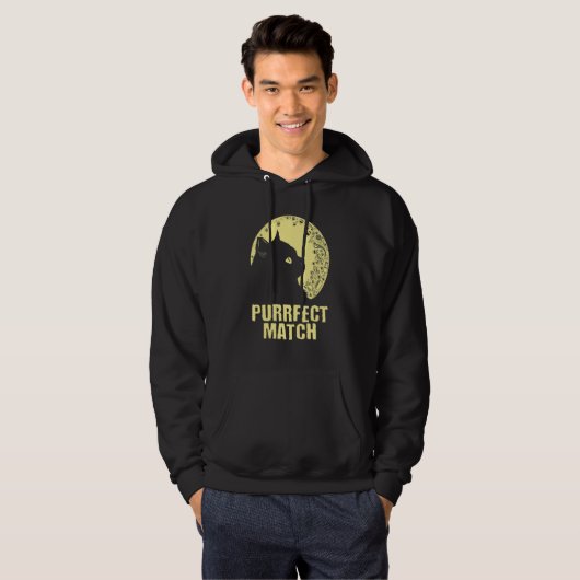 Purrrfect Match Cat Mom Couples Cat Dad  Anniversa パーカ (正面フル)