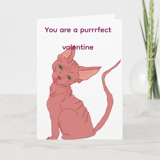 Purrrfect valentine sphinx cat card  シーズンカード (正面)