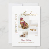 Purrrr..fectクリスマスおもしろい&居心地の良い猫3枚の写真 シーズンカード (正面)