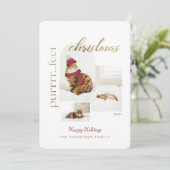 Purrrr..fectクリスマスおもしろい&居心地の良い猫3枚の写真 シーズンカード (スタンド正面)