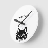 Purrrrfect ラウンド壁時計 (傾斜)
