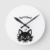 Purrrrfect ラウンド壁時計 (正面)
