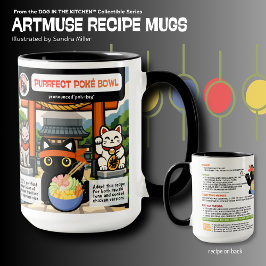 PURRRRFECT POKE BOWL- SOOT CAT  Art Muse Recipe  マグカップ