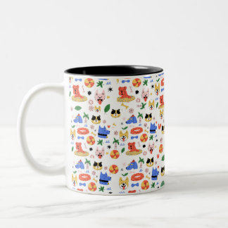 “Purrs & Paws Personalized Mug” ツートーンマグカップ