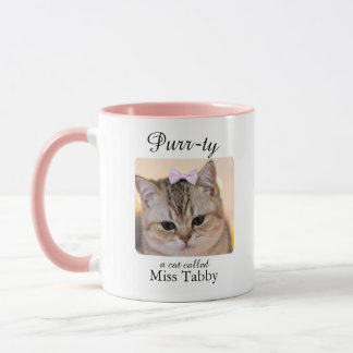 Purrty Cat Personalised Mug マグカップ
