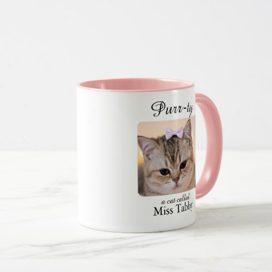 Purrty Cat Personalised Mug マグカップ (正面右)